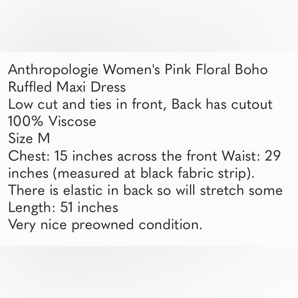 Anthropologie Ruffled Embroidered Maxi Dress Women Casual Printed Boho Cut Out M - Picture 14 of 15